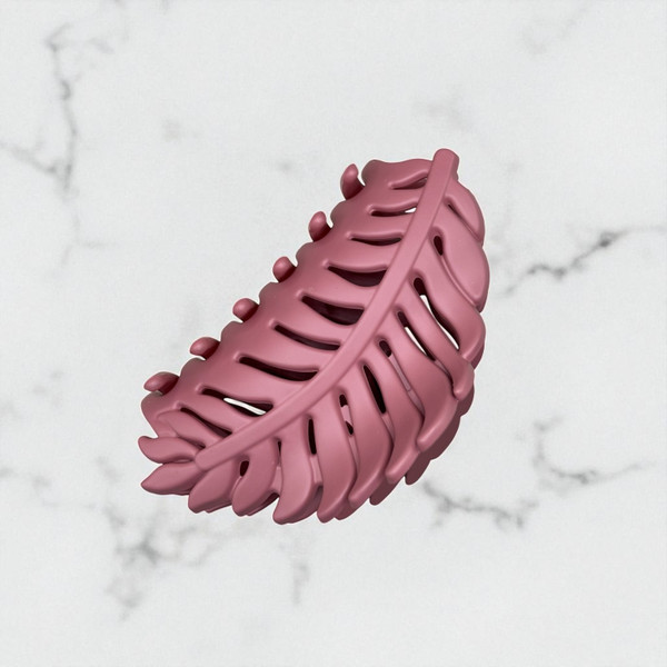 Matte Pink Leaf Hair Claw - 9cm Matte Pink Leaf Hair Claw - 9cm