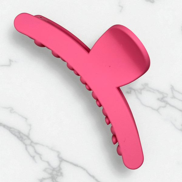 Matte Pink Narrow Curved Claw Clip- 11cm Matte Pink Narrow Curved Claw Clip- 11cm