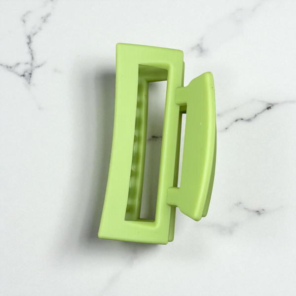 Matte Green Rectangular Open Claw Clip - 8cm Matte Green Rectangular Open Claw Clip - 8cm