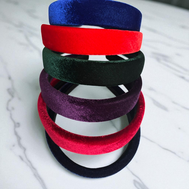 Classic Padded Velvet Headband (2.5cm Wide). Shop at Tuhil Threads.
