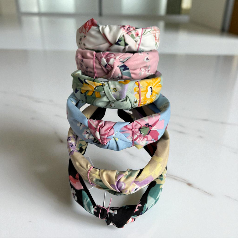 Ditsy Floral Knotted Headband (3cm Wide). Shop at Tuhil Threads.