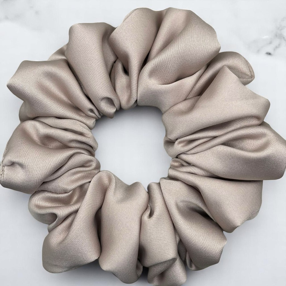 Mink Satin Scrunchie - Medium