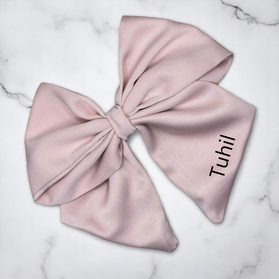 Soft Pink Single Layer Sailor Bow - Royal Micro Satin (Customisation Available)