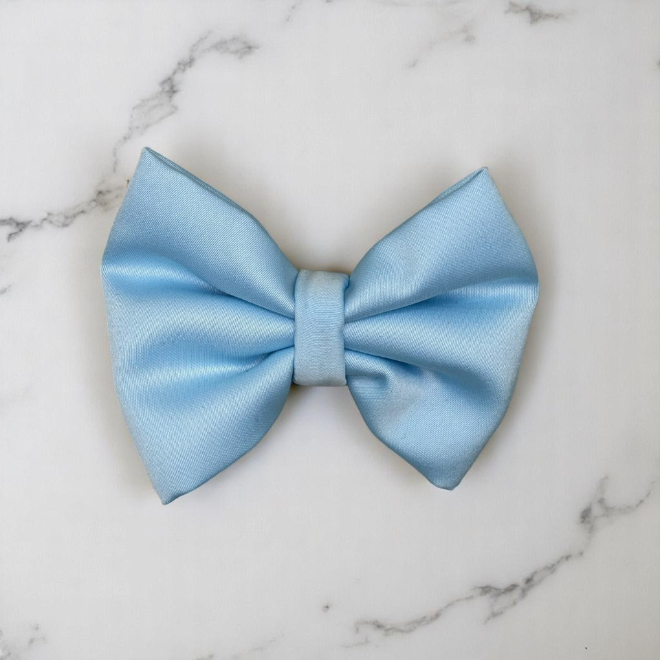 Sky Blue Small Royal Micro Satin Classic Bow