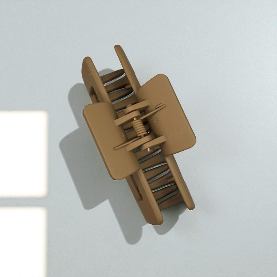 Khaki plastic claw hair clip 8.5cm - Tuhil Threads Khaki plastic claw hair clip 8.5cm - Tuhil Threads