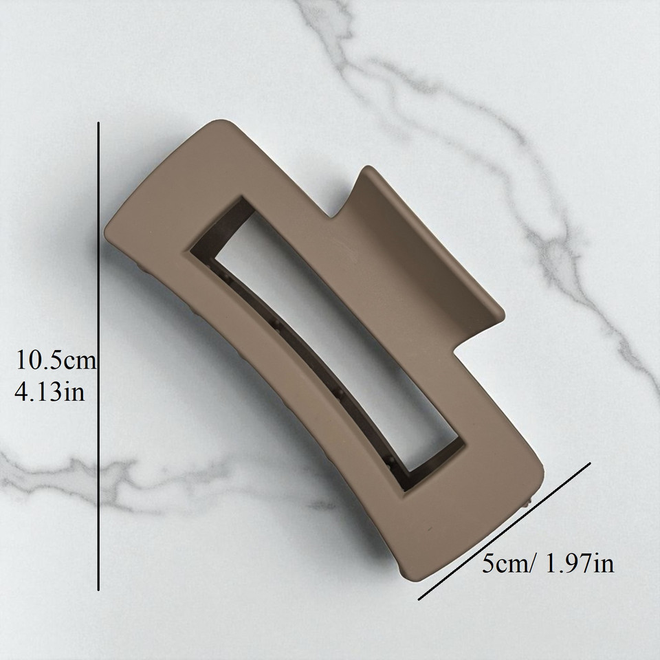 Taupe rectangular open-frame plastic claw hair clip 10.5cm - Tuhil Threads Taupe rectangular open-frame plastic claw hair clip 10.5cm - Tuhil Threads