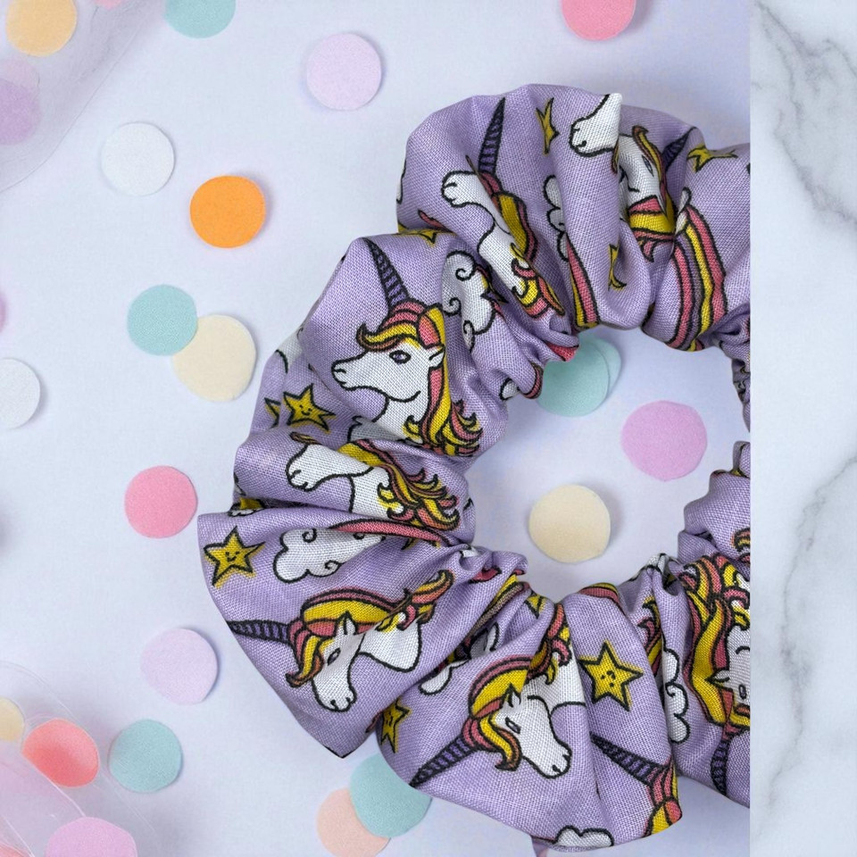 Magical Unicorn PolyCotton Scrunchie. Shop at Tuhil Threads. Magical Unicorn PolyCotton Scrunchie. Shop at Tuhil Threads.