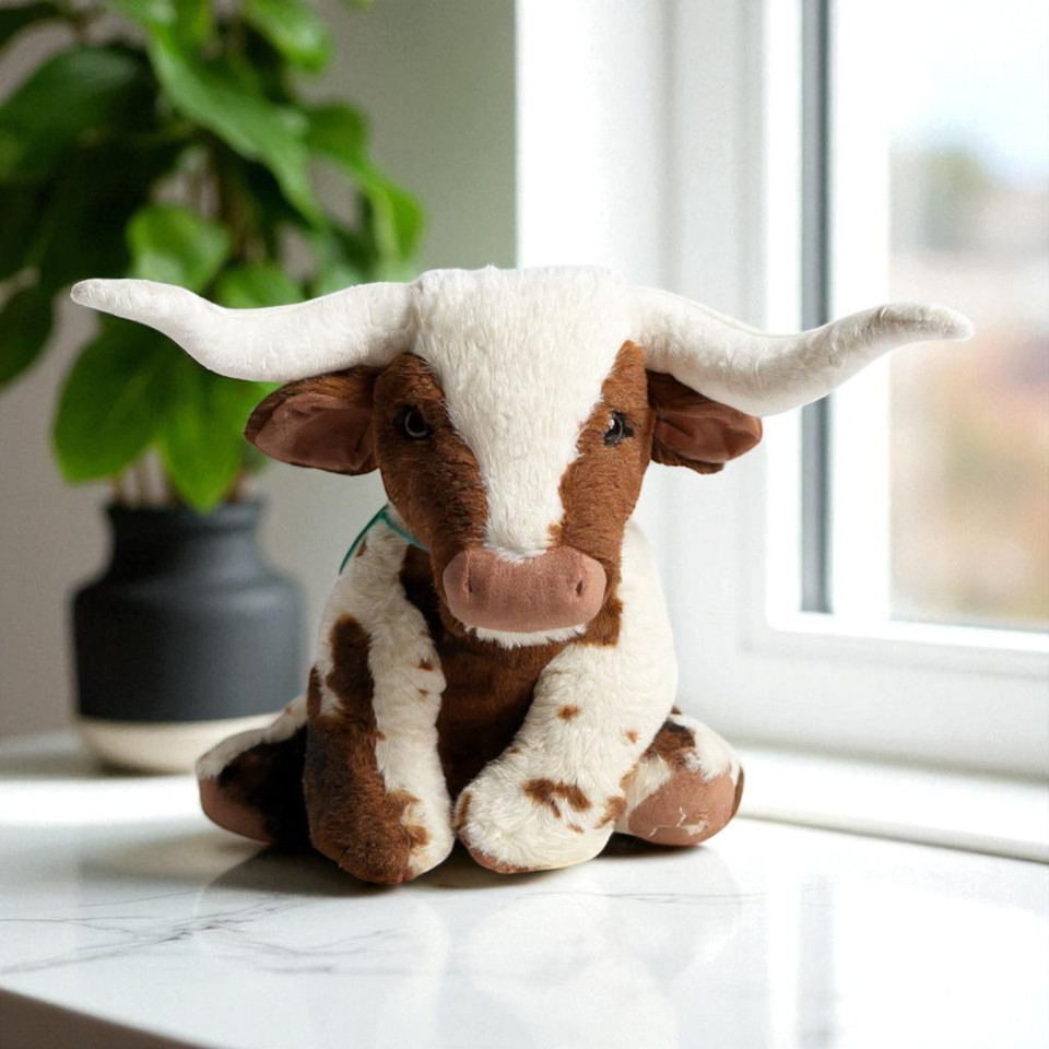 Longhorn Texas Cream Brown Cow Brown Large-30cm Longhorn Texas Cream Brown Cow Brown Large-30cm