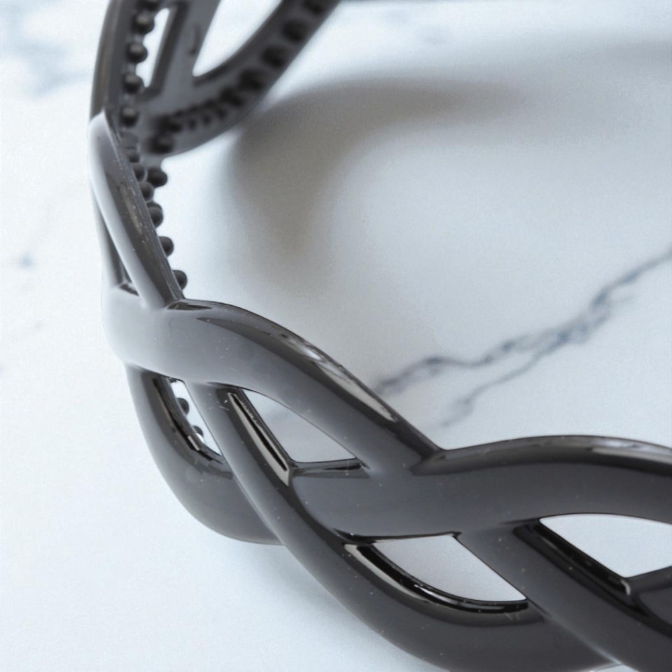 Black Woven Plastic Headband (2cm Wide). Shop at Tuhil Threads.