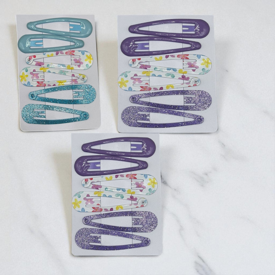 Assorted Pastel Snap Hair Clips (Sleepies) - 5cm