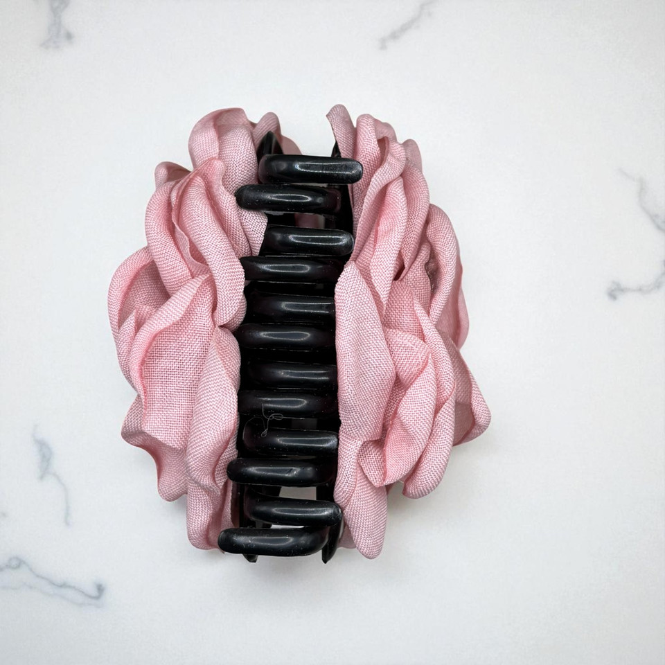 Pink Fabric Rose Hair Claw Clip - 7.5cm. Shop at Tuhil Threads. Pink Fabric Rose Hair Claw Clip - 7.5cm. Shop at Tuhil Threads.