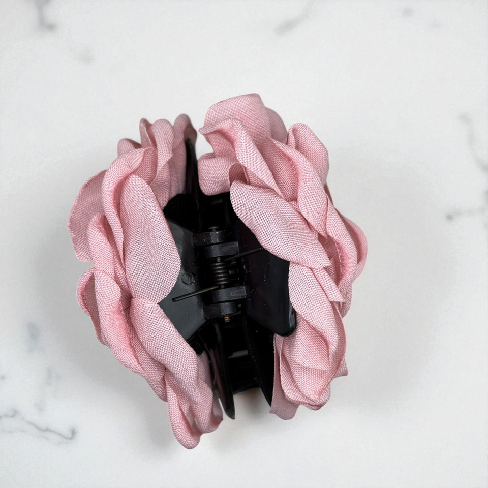 Pink Fabric Rose Hair Claw Clip - 7.5cm. Shop at Tuhil Threads. Pink Fabric Rose Hair Claw Clip - 7.5cm. Shop at Tuhil Threads.