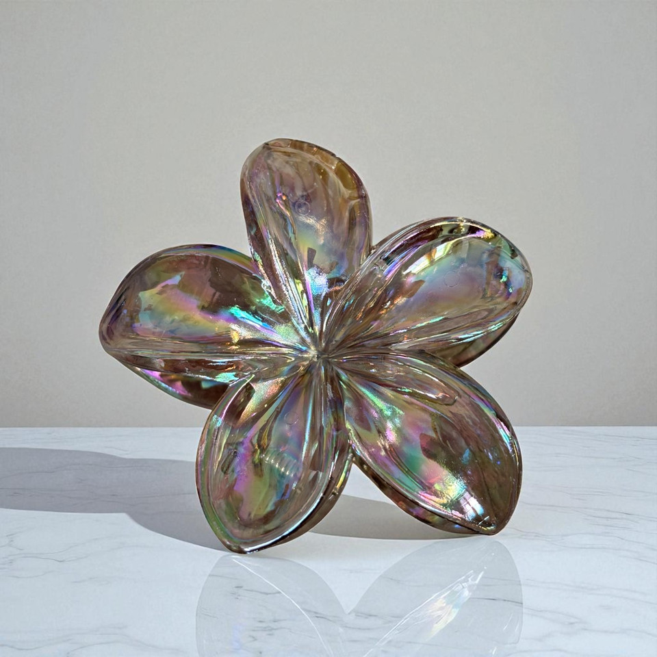 Red Iridescent Flower Hair Clips. Red Iridescent Flower Hair Clips.