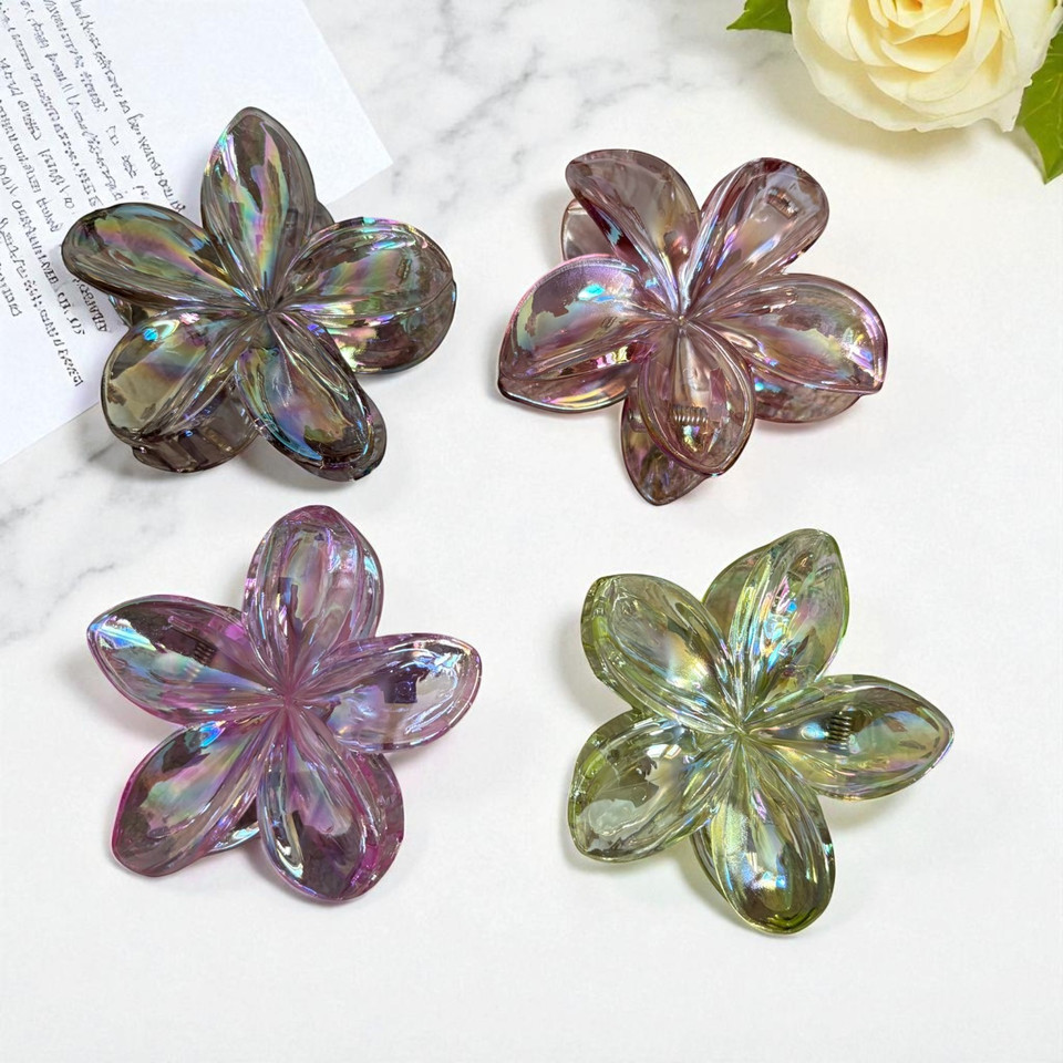 Iridescent Flower Hair Clips Iridescent Flower Hair Clips