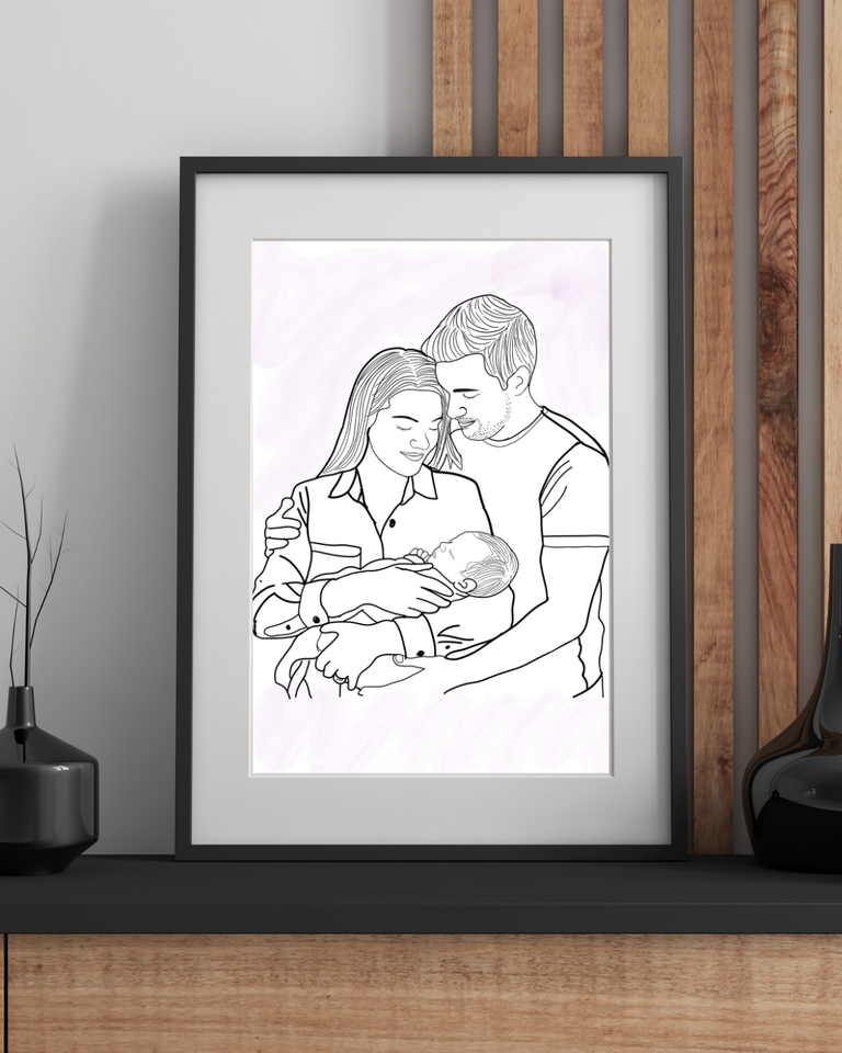 Personalized Sketch, Custom Anniversary or Family Gift Personalized Sketch, Custom Anniversary or Family Gift