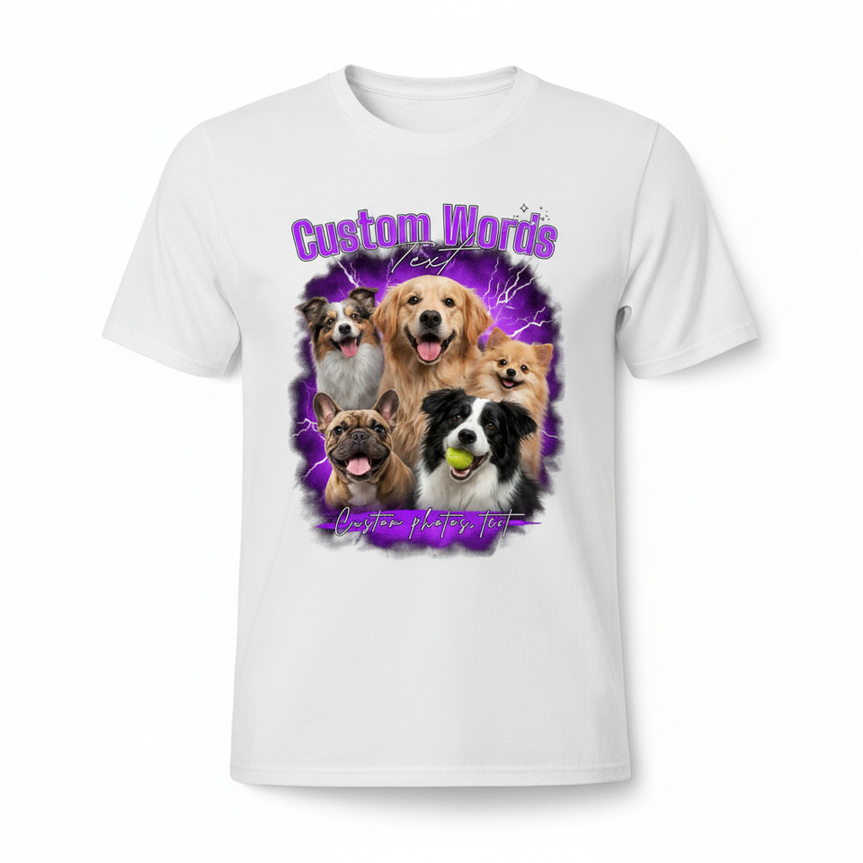 Custom Bootleg T-Shirt • 90s Retro Photo Collage Design- Vintage Collage Style Shirt