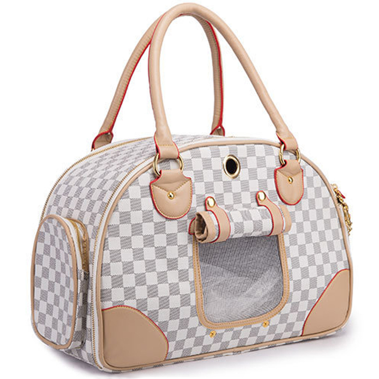 chewy vuitton purse - checkered – barking babies