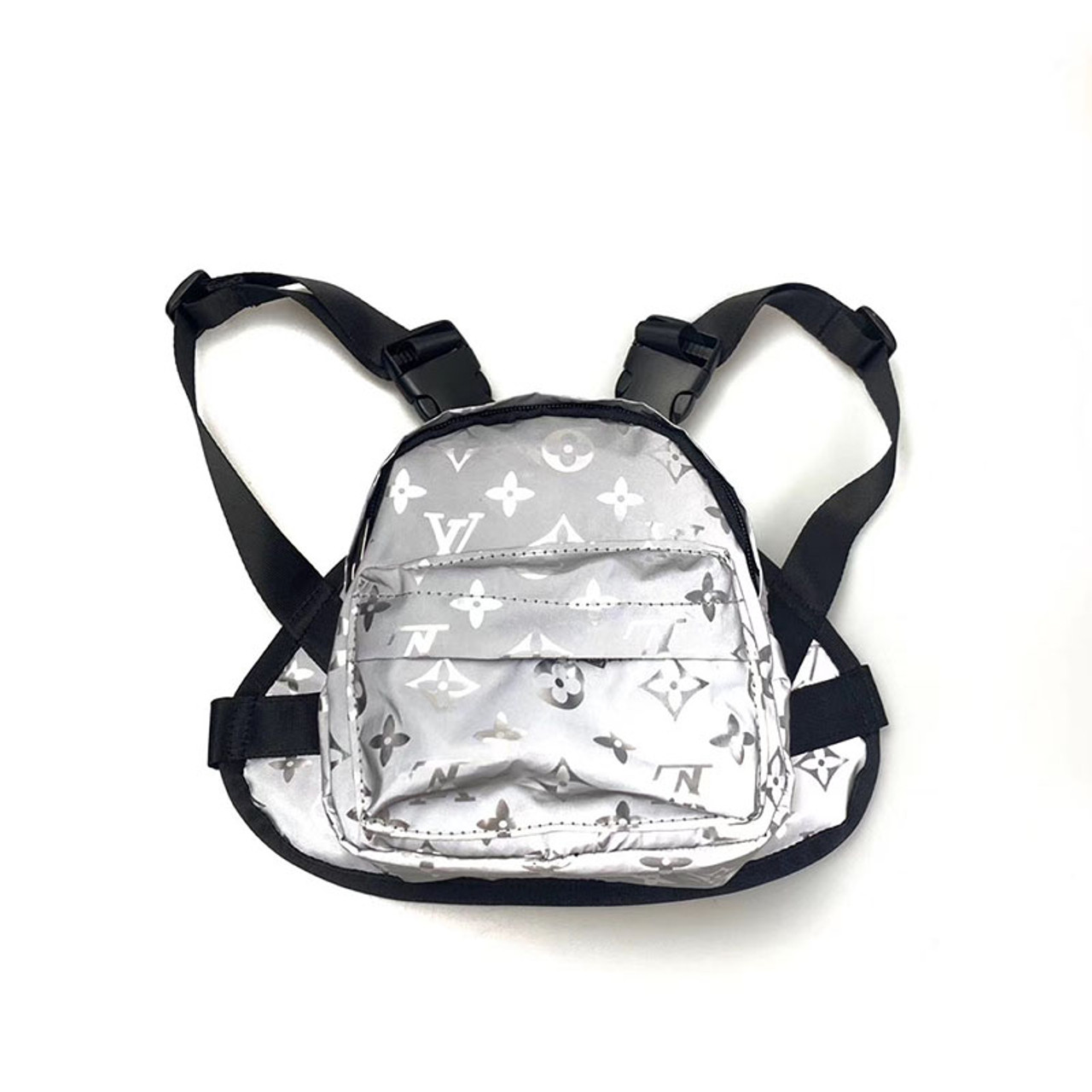 Chewy Vuitton Reflective Dog Backpack