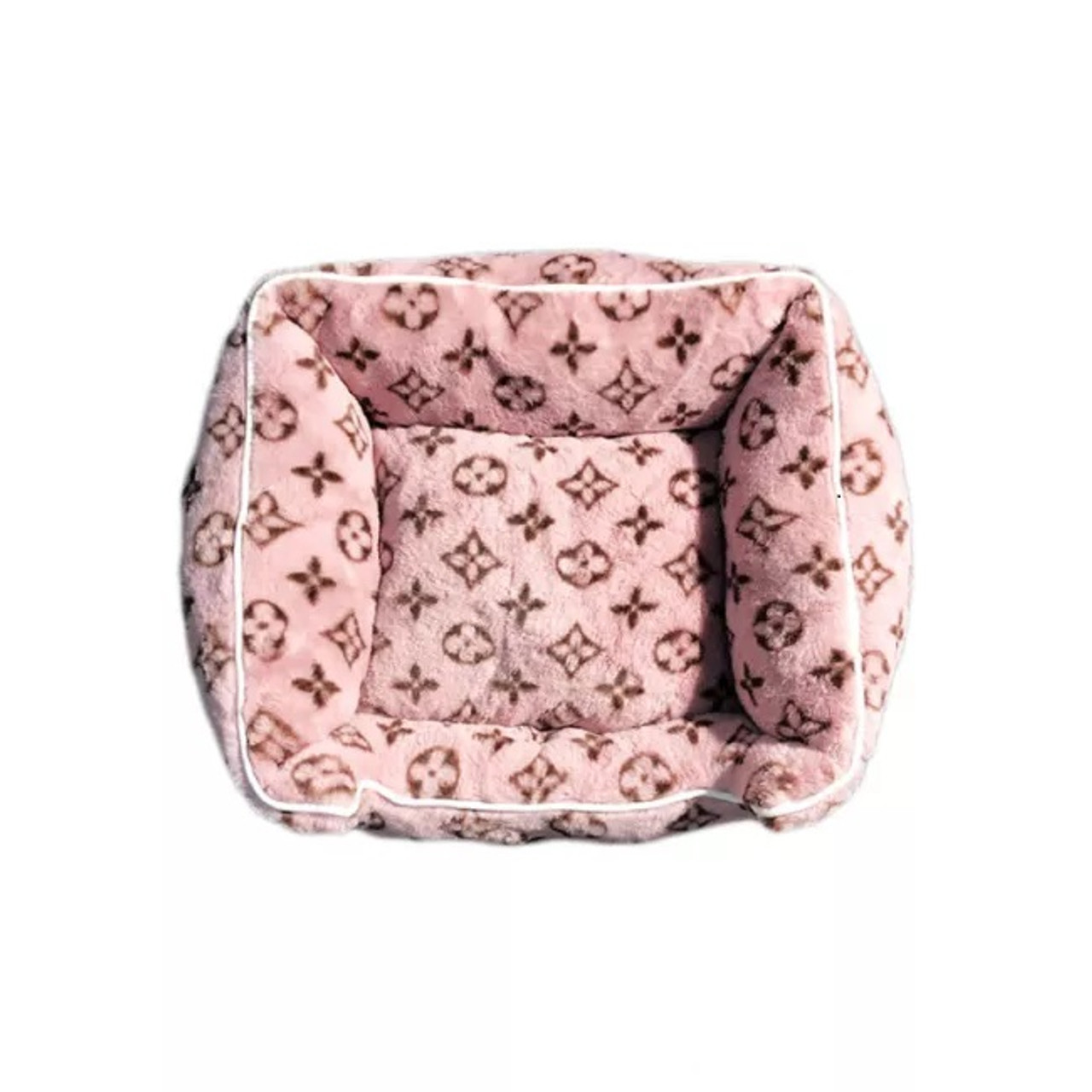Pink Fluffy Chewy Vuitton Bed