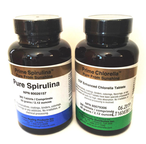 Chlorella Growth Factor (CGF) Enhanced Tablets & Spirulina Combo Pack (600 Tablets) Chlorella Growth Factor (CGF) Enhanced Tablets & Spirulina Combo Pack (600 Tablets)