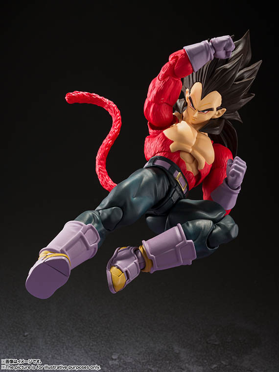 TAMASHII NATIONS - Super Saiyan 4 Vegeta Dragon Ball GT, Bandai Spirits SH  Figuarts, Red, Black, 5.1 inch