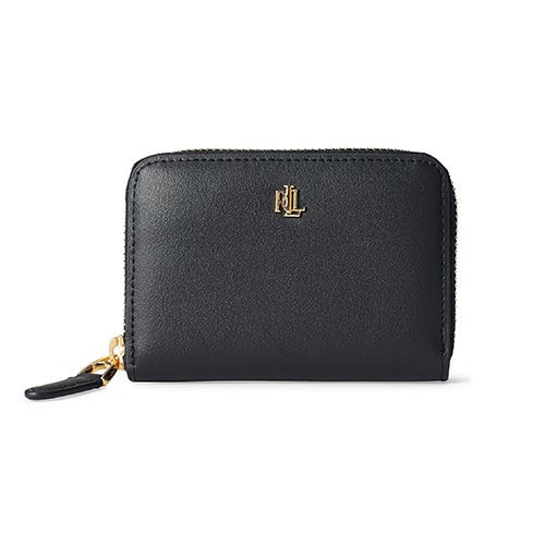 Continental Small Leather Zip Wallet Black