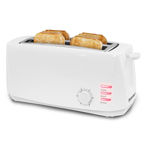 Cuisine 4 Slice Cool Long Toaster White