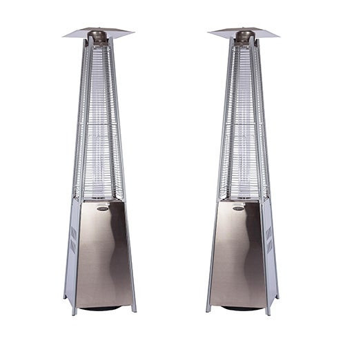 Stainless Steel Pyramid Flame Patio Heater Set of 2