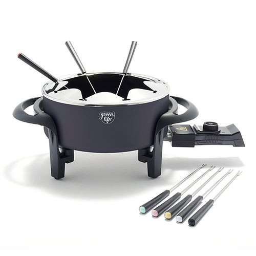 Healthy Ceramic Fondue Party Set Black