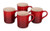 Set of 4 Stoneware Mugs Cerise