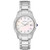 Ladies Diamond Silver-Tone Stainless Steel Watch Mother-of-Pearl Dial