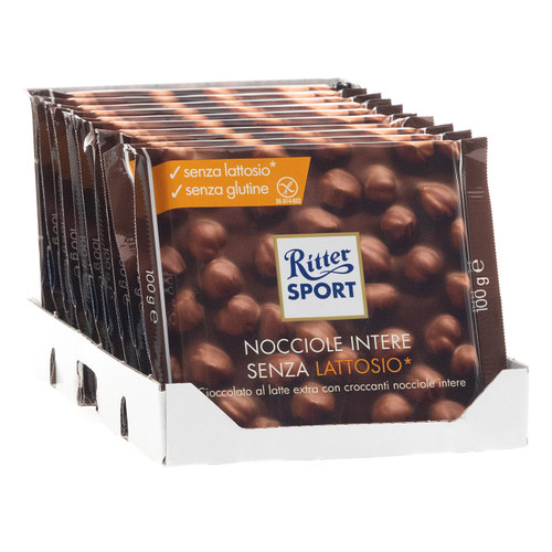 Ritter Sport Senza Lattosio 100gx10 Nocciole intere Ritter Sport Senza Lattosio 100gx10 Nocciole intere