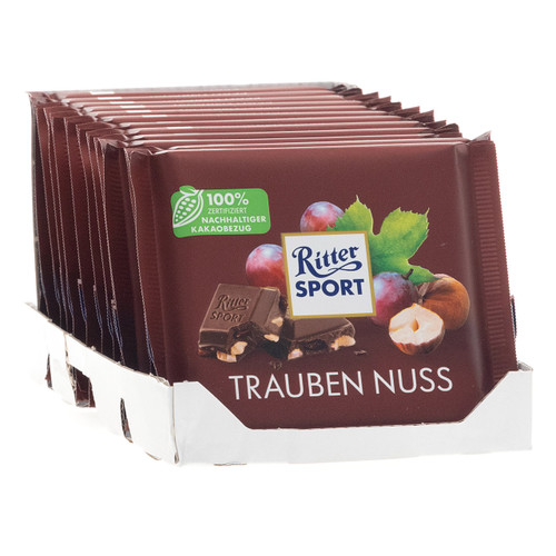 Ritter Sport 100gx12 Uva Nocciola Ritter Sport 100gx12 Uva Nocciola