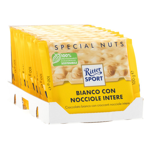 Ritter Sport Special Nuts 100gx10 Bianco Nocciole intere Ritter Sport Special Nuts 100gx10 Bianco Nocciole intere