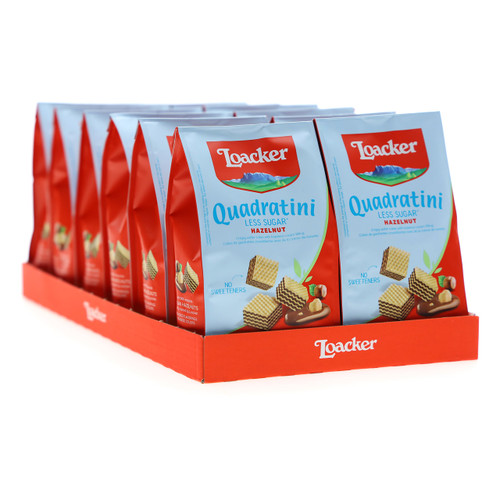 Loacker Meno Zuccher Quadratini 110gx12 Hazelnut