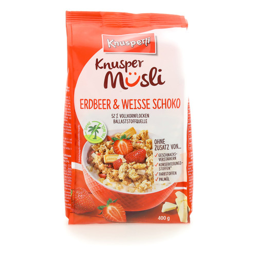 Knusperli Knuspermüsli 400gx6 fragola e cioccolato bianco