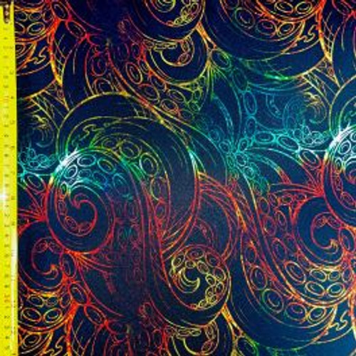 Swirls that look like rough ocean waves in multi color. Indicative of a scratch paper drawing.