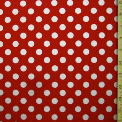 White dots on red fabric