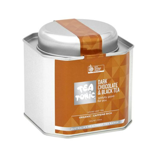 Tea Tonic Organic Dark Chocolate and Black Tea Caddy Tin 250g