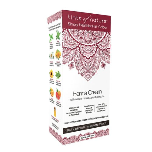 Tints of Nature Henna Cream (Hair Semi Perm) Dark Brown 70ml