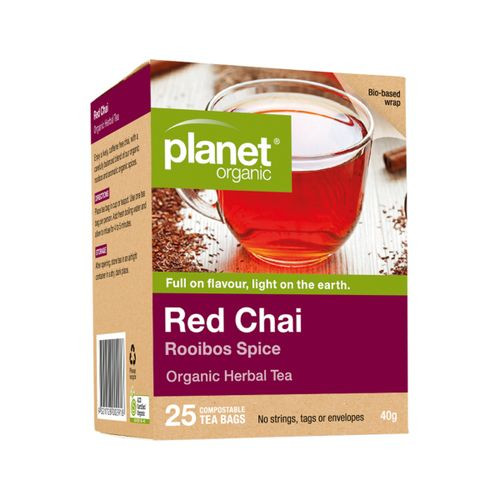 Planet Organic Org Red Chai Herbal Tea x 25 Tea Bags