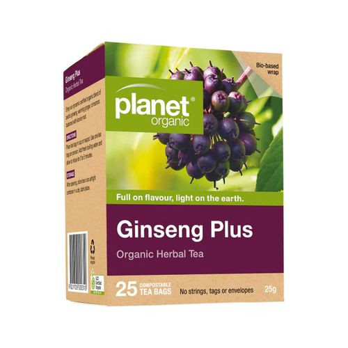 Planet Organic Org Ginseng Plus Herbal Tea x 25 Tea Bags