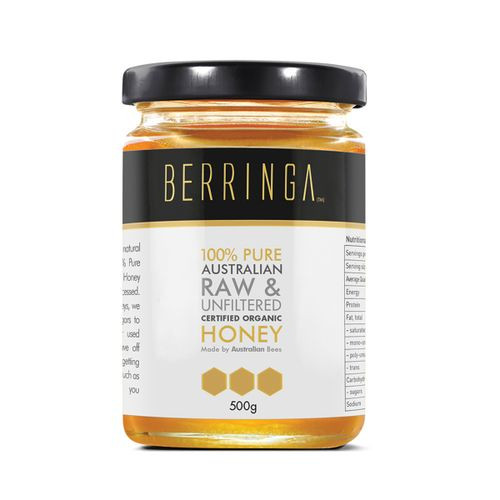 Berringa Organic Honey Aust Pure Raw Unfiltered 500g