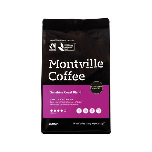 Montville Coffee Org Sunshine Coast Blend Espresso Ground 250g
