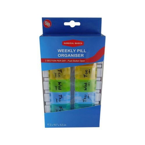 Pill Box Weekly Planner Removable (2 per day AM PM) Medium