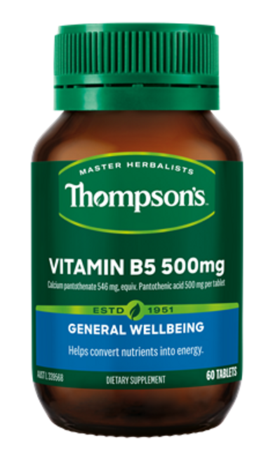 Thompson's Vitamin B5 Pantothenic Acid 500mg 60 Tablets