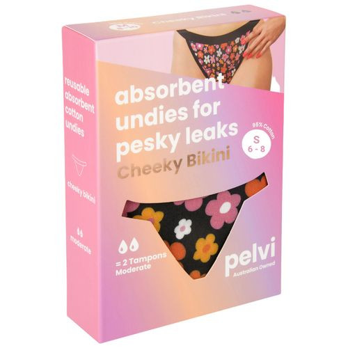 Pelvi Underwear Leakproof Cheeky Bikini Floral S