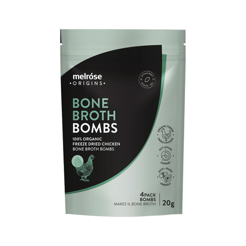 Melrose Bone Broth Bombs (Org Freeze Dried Chicken) x 4 Pack (Net 20g)