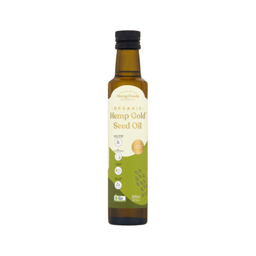 Hemp Foods Aust Organic Hemp Seed Oil Gold 250ml