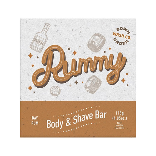 Downunder Wash Co Rummy Body Shave Bar Bay Rum 115g